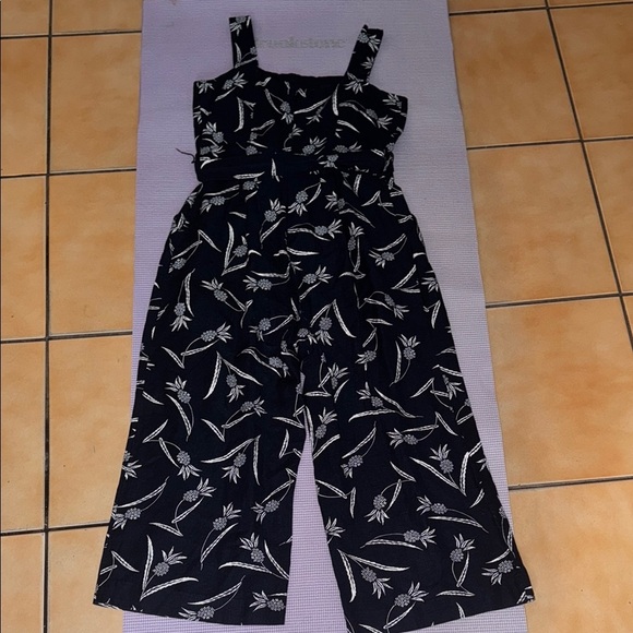 Ann Taylor Factory White and Blue Jumpsuit with Palazzo Style 125 - Picture 7 of 11